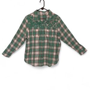 Back In The Saddle Lattice Yoke Plaid Pearl Snap Button Western Shirt